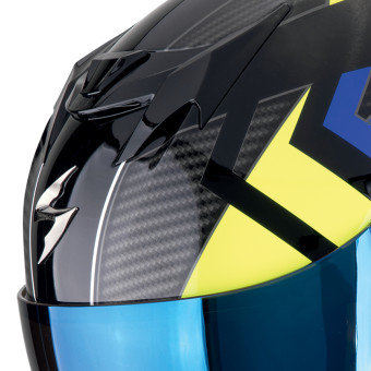 Scorpion Exo 520 Evo Air Sensus Black Blue Yellow Fluo + Kit Bluetooth 5S Solo