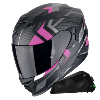 Integral Scorpion Exo 520 Evo Air Sensus Matt Black Pink + Kit bluetooth Exo-Com Link-1C
