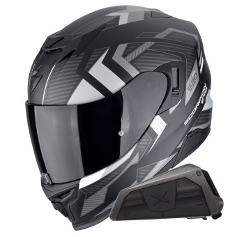 Integral Scorpion Exo 520 Evo Air Sensus Matt Black Silver + Kit bluetooth Exo-Com Link-1