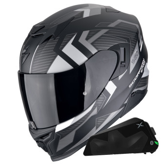 Integral Scorpion Exo 520 Evo Air Sensus Matt Black Silver + Kit bluetooth Exo-Com Link-1C