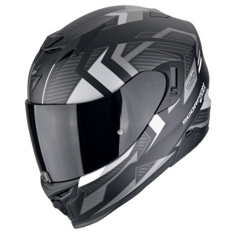 Scorpion Exo 520 Evo Air Sensus Matt Black Silver + Kit bluetooth Exo-Com Link-1C
