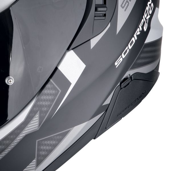 Scorpion Exo 520 Evo Air Sensus Matt Black Silver + Kit bluetooth Exo-Com Link-1C