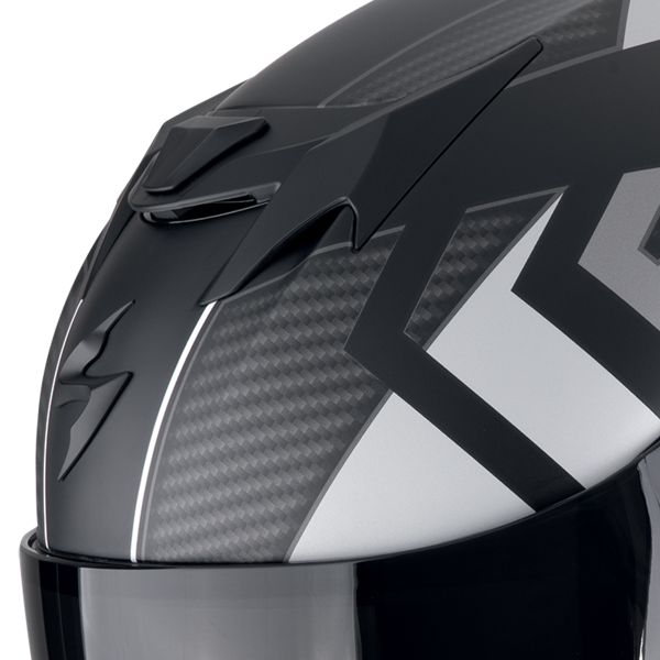 Scorpion Exo 520 Evo Air Sensus Matt Black Silver + Kit bluetooth Exo-Com Link-1C