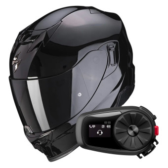 Integral Scorpion Exo 520 Evo Air Solid Black + Kit Bluetooth 5S