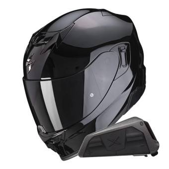 Integral Scorpion Exo 520 Evo Air Solid Black + Kit bluetooth Exo-Com Link-1