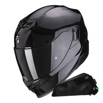 Integral Scorpion Exo 520 Evo Air Solid Black + Kit bluetooth Exo-Com Link-1C