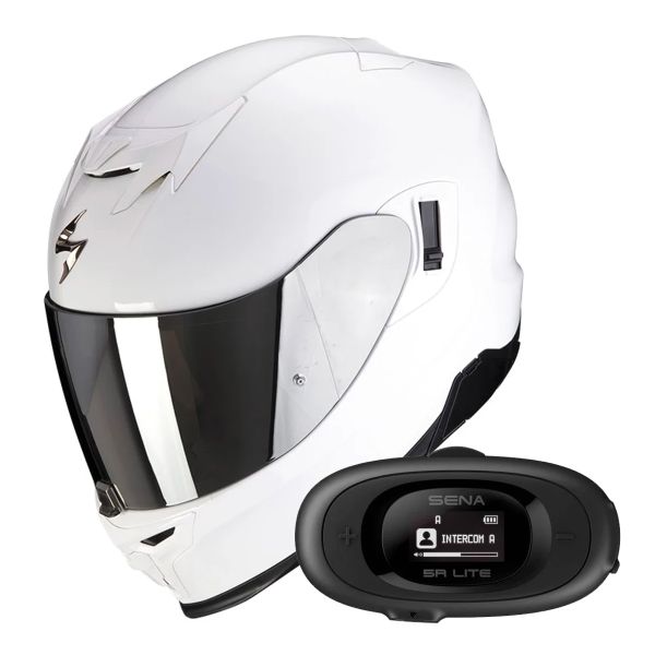Integral Scorpion Exo 520 Evo Air Solid White + Kit bluetooth 5R Lite