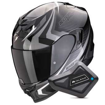 Integral Scorpion Exo 520 Evo Air Terra Black Silver White + Kit Bluetooth BT Mini