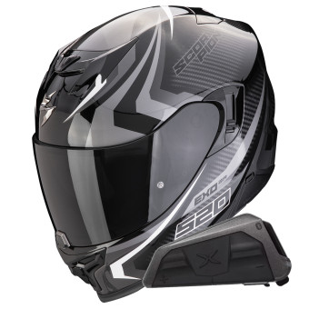Integral Scorpion Exo 520 Evo Air Terra Black Silver White + Kit bluetooth Exo-Com Link-1