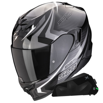 Integral Scorpion Exo 520 Evo Air Terra Black Silver White + Kit bluetooth Exo-Com Link-1C