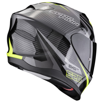 Scorpion Exo 520 Evo Air Terra Black Yellow Fluo + Kit bluetooth Exo-Com Link-1