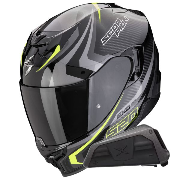 Integral Scorpion Exo 520 Evo Air Terra Black Yellow Fluo + Kit bluetooth Exo-Com Link-1