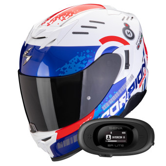 Integral Scorpion Exo 520 Evo Air Titan White Blue Red + Kit bluetooth 5R Lite
