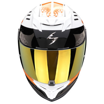 Scorpion Exo 520 Evo Air Titan White Orange + Kit bluetooth Exo-Com Link-1C