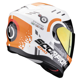 Scorpion Exo 520 Evo Air Titan White Orange + Kit bluetooth Exo-Com Link-1C