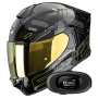 Casque Integral Scorpion Exo 530 Air Fond Black Neon Yellow + Kit bluetooth 5R Lite