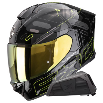 Casque Integral Scorpion Exo 530 Air Fond Black Neon Yellow + Kit bluetooth Exo-Com Link-1 Casque Integral Scorpion Exo 530 Air Fond Black Neon Yellow + Kit bluetooth Exo-Com Link-1