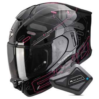 Casque Integral Scorpion Exo 530 Air Fond Black Pink + Kit Bluetooth BT Mini Casque Integral Scorpion Exo 530 Air Fond Black Pink + Kit Bluetooth BT Mini