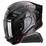 Casque Integral Scorpion Exo 530 Air Fond Black Pink + Kit bluetooth Exo-Com Link-1