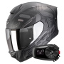 Casque Integral Scorpion Exo 530 Air Fond Matt Black Silver + Kit Bluetooth 5S Solo