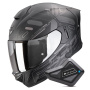 Casque Integral Scorpion Exo 530 Air Fond Matt Black Silver + Kit Bluetooth BT Mini