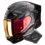 Casque Integral Scorpion Exo 530 Air Fond Metal Black Red + Kit Bluetooth BT Mini