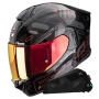 Casque Integral Scorpion Exo 530 Air Fond Metal Black Red + Kit bluetooth Exo-Com Link-1C