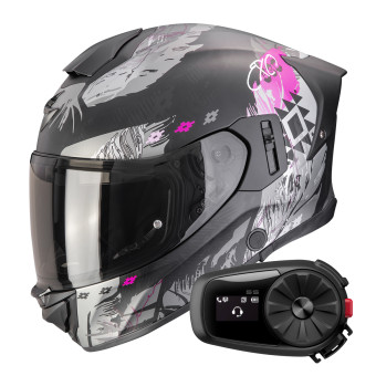 Casque Integral Scorpion Exo 530 Air Hadji Matt Black Pink + Kit Bluetooth 5S Solo Casque Integral Scorpion Exo 530 Air Hadji Matt Black Pink + Kit Bluetooth 5S Solo