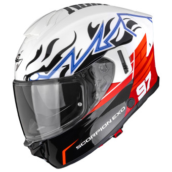 Casque Integral Scorpion Exo 530 Air Jsk 97 White Red Casque Integral Scorpion Exo 530 Air Jsk 97 White Red