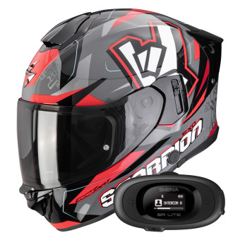 Integral Scorpion Exo 530 Air Rok Grey Black Red + Kit bluetooth 5R Lite