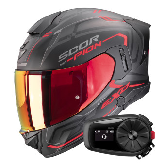 Casque Integral Scorpion Exo 530 Air Slope Matt Black Red + Kit Bluetooth 5S Solo Casque Integral Scorpion Exo 530 Air Slope Matt Black Red + Kit Bluetooth 5S Solo