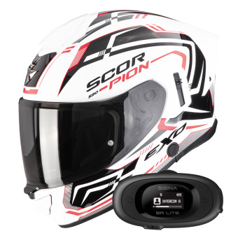 Integral Scorpion Exo 530 Air Slope White Black Red + Kit bluetooth 5R Lite