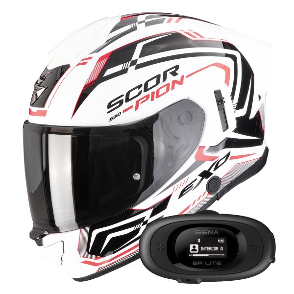 Integral Scorpion Exo 530 Air Slope White Black Red + Kit bluetooth 5R Lite