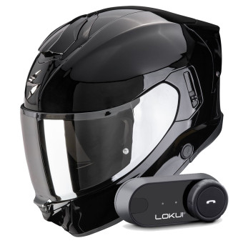 Integral Scorpion Exo 530 Air Solid Black + Kit Bluetooth Lokui K30