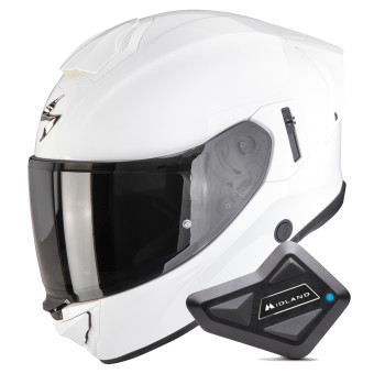 Integral Scorpion Exo 530 Air Solid White + Kit Bluetooth BT Mini