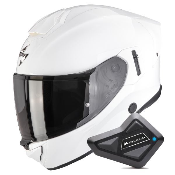 Integral Scorpion Exo 530 Air Solid White + Kit Bluetooth BT Mini
