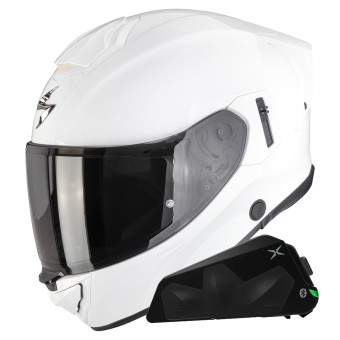 Integral Scorpion Exo 530 Air Solid White + Kit bluetooth Exo-Com Link-1C