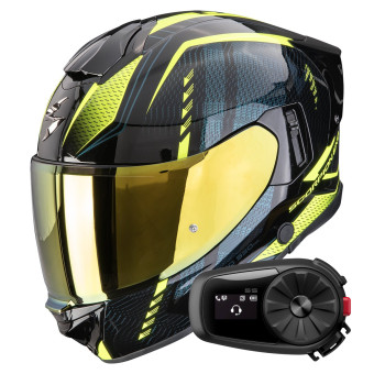 Casque Integral Scorpion Exo 530 Air Theras Black Neon Yellow + Kit Bluetooth 5S Solo Casque Integral Scorpion Exo 530 Air Theras Black Neon Yellow + Kit Bluetooth 5S Solo