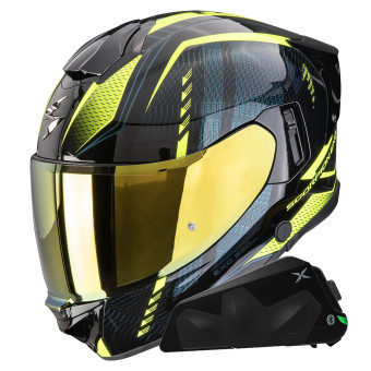 Integral Scorpion Exo 530 Air Theras Black Neon Yellow + Kit bluetooth Exo-Com Link-1C