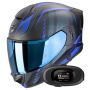 Casque Integral Scorpion Exo 530 Air Theras Matt Black Blue + Kit bluetooth 5R Lite