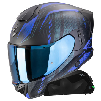 Integral Scorpion Exo 530 Air Theras Matt Black Blue + Kit bluetooth Exo-Com Link-1C