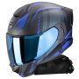 Casque Integral Scorpion Exo 530 Air Theras Matt Black Blue + Kit bluetooth Exo-Com Link-1C