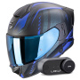 Casque Integral Scorpion Exo 530 Air Theras Matt Black Blue + Kit Bluetooth Lokui K30