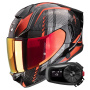 Casque Integral Scorpion Exo 530 Air Theras Metal Black Red + Kit Bluetooth 5S Solo