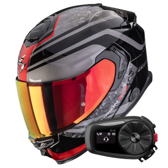 Casque Integral Scorpion Exo GT SP Air Arten Black Red + Kit Bluetooth 5S Solo Casque Integral Scorpion Exo GT SP Air Arten Black Red + Kit Bluetooth 5S Solo