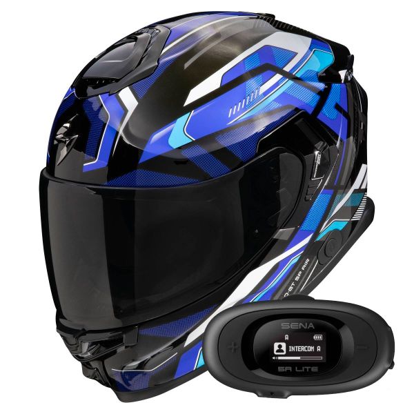 Integral Scorpion Exo GT SP Air Augusta Black Grey Blue + Kit bluetooth 5R Lite Solo