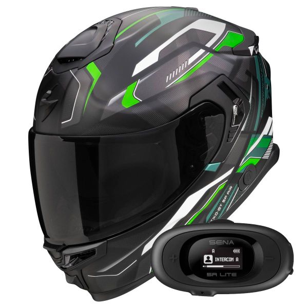 Integral Scorpion Exo GT SP Air Augusta Black Grey Green + Kit bluetooth 5R Lite Solo