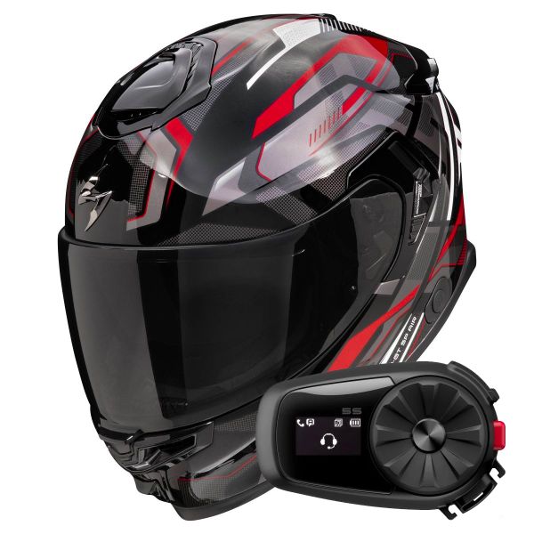 Integral Scorpion Exo GT SP Air Augusta Black Grey Red + Kit Bluetooth 5S Solo