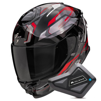 Casque Integral Scorpion Exo GT SP Air Augusta Black Grey Red + Kit Bluetooth BT Mini Casque Integral Scorpion Exo GT SP Air Augusta Black Grey Red + Kit Bluetooth BT Mini