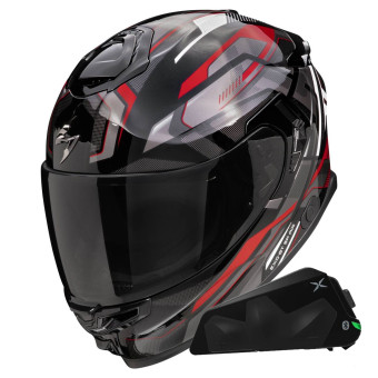 Integral Scorpion Exo GT SP Air Augusta Black Grey Red + Kit bluetooth Exo-Com Link-1C